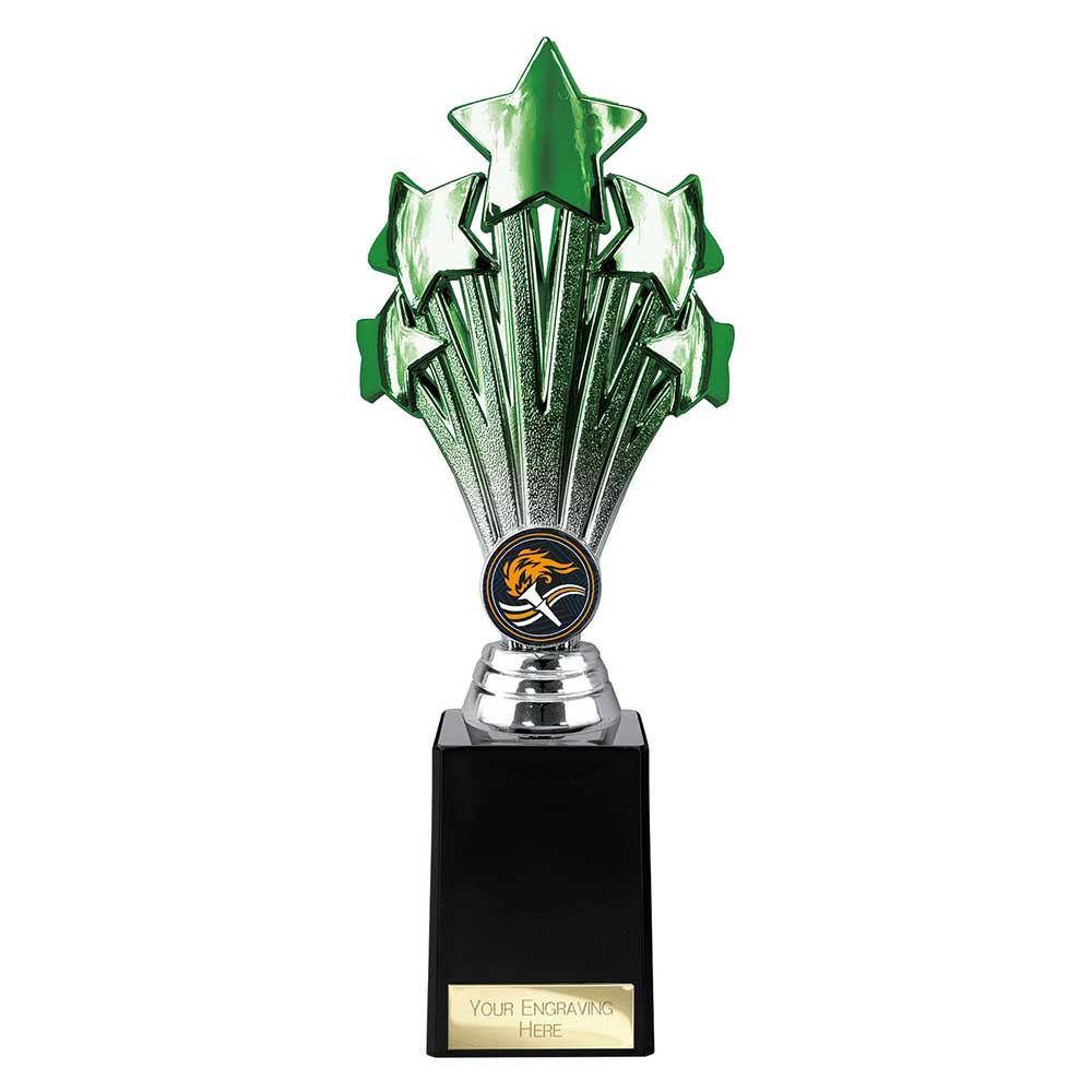 5 Star Trophy Green and Silver - 245mm
