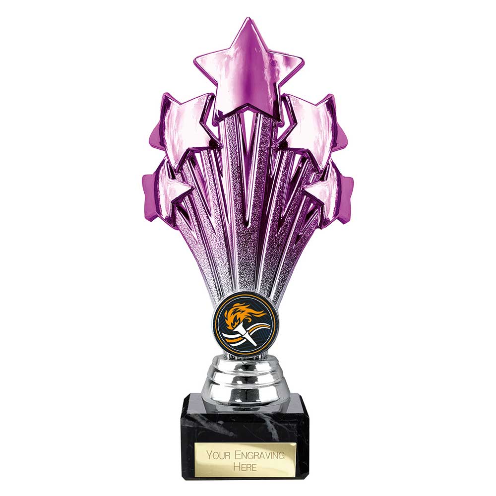 5 Star Trophy Purple and Silver - 200mm