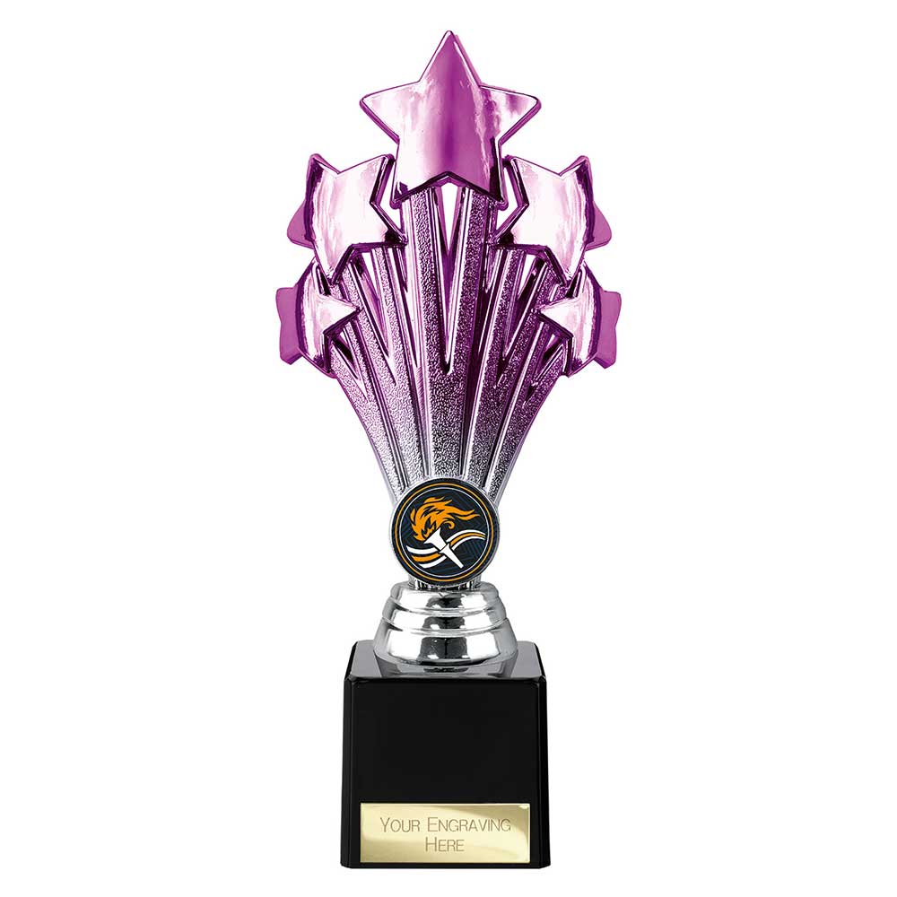 5 Star Trophy Purple and Silver - 220mm