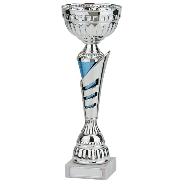 Vanquish Silver & Blue Cup - 345mm