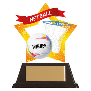 Mini-Star Netball Acrylic Plaque - AC19680