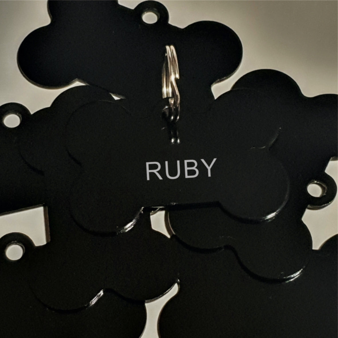 Black Aluminium Bone Shape Dog Tag