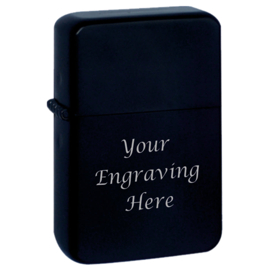 Custom engraved Stainless Steel Matt Black Star Lighter
