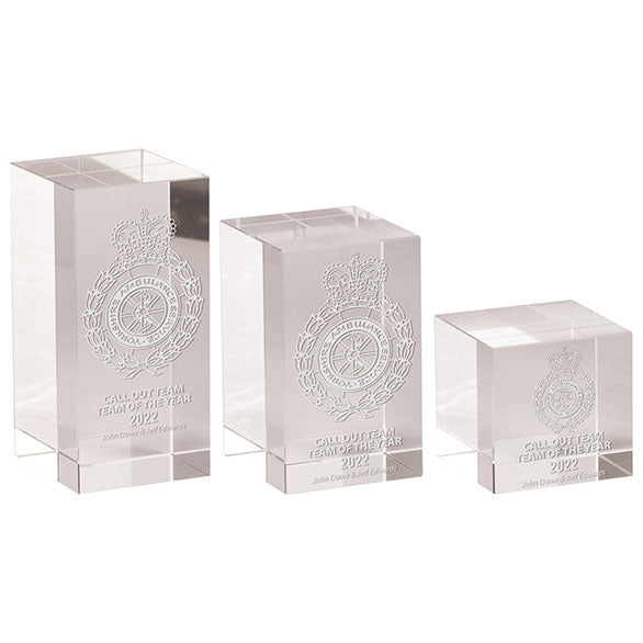 Mentor Block Crystal Paperweight - CR22121