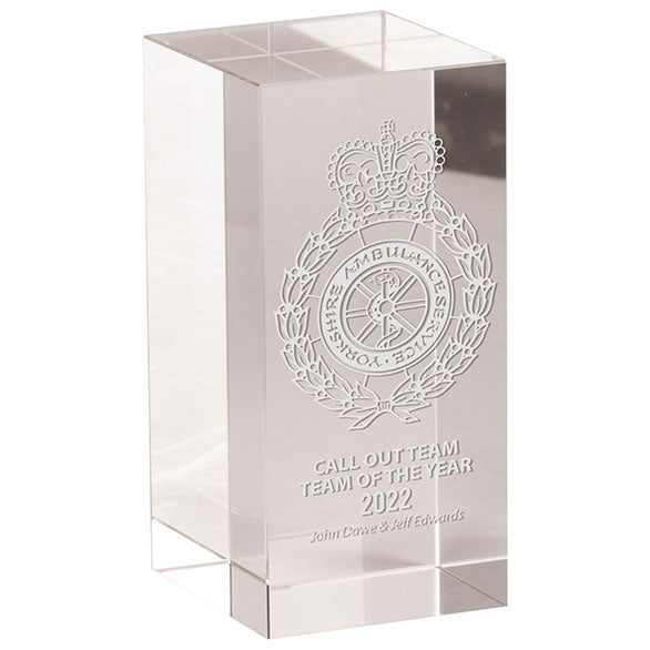 Mentor Block Crystal Paperweight - CR22121