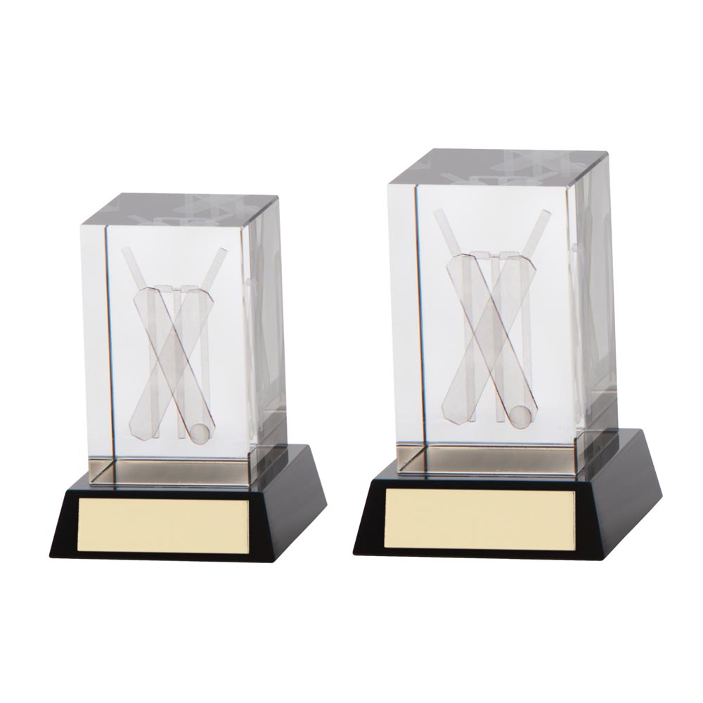 Conquest Cricket 3D Crystal Award - CR6126