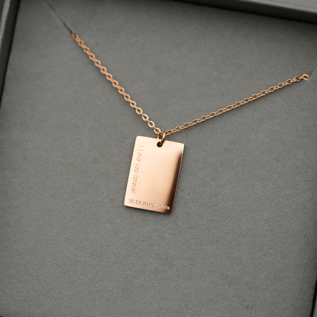 Dazzle Engraved Rose Gold Necklace