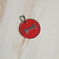 32mm Red Enamelled Bone Pet Tag