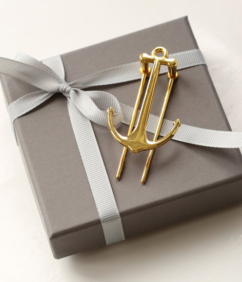 Gold Engraved Book Anchor with gift box