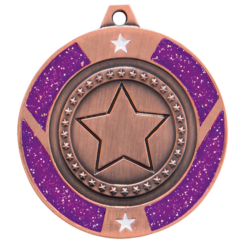 Glitter Star Medal Purple - MM17146