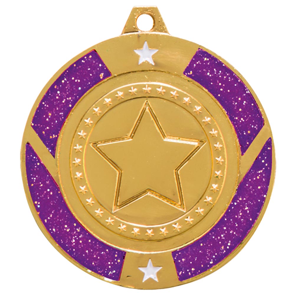Glitter Star Medal Purple - MM17146