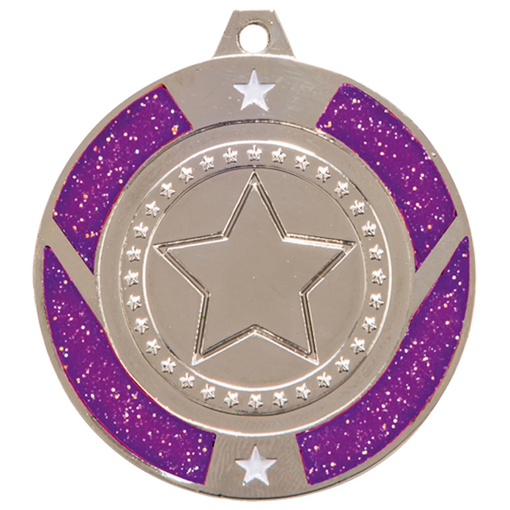 Glitter Star Medal Purple - MM17146