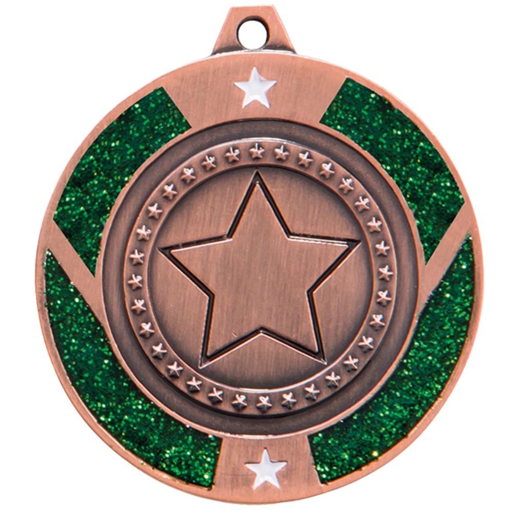 Glitter Star Medal Green - MM17147