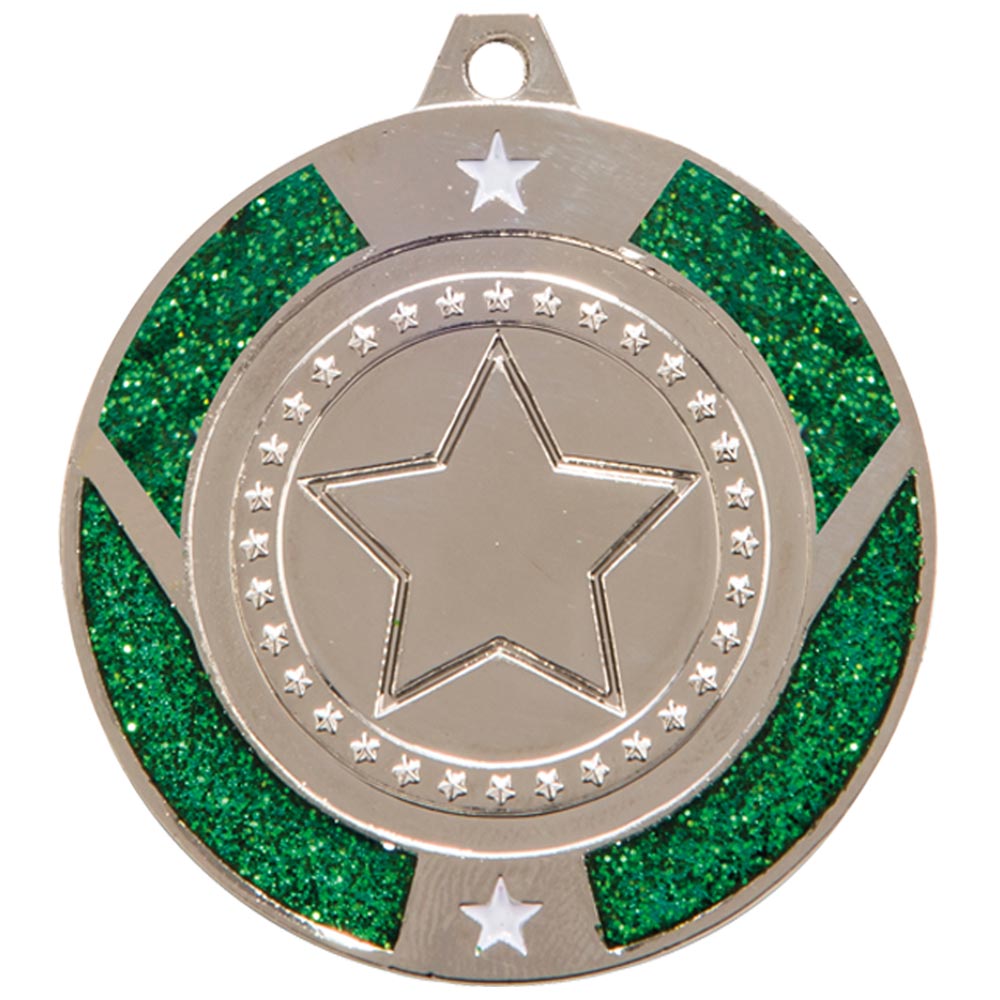 Glitter Star Medal Green - MM17147
