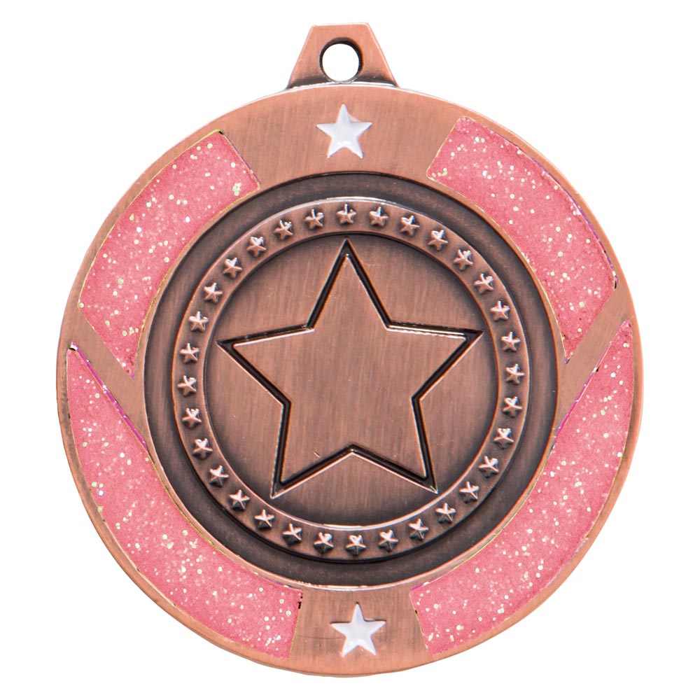Glitter Star Medal Pink - MM17148
