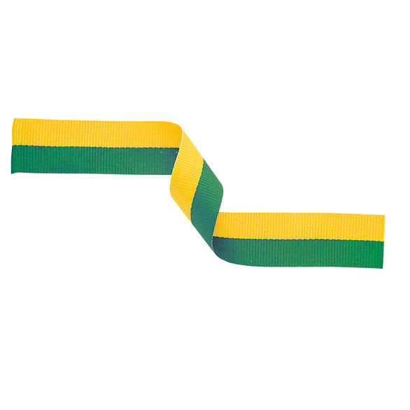 Medal Ribbon Green & Yellow-MR37