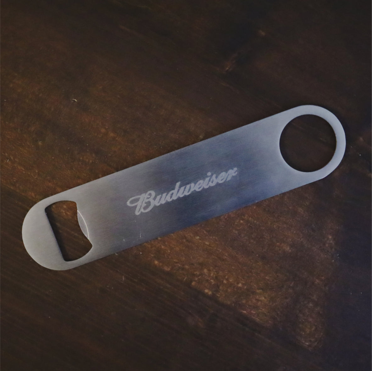 Engraved silver bar blade