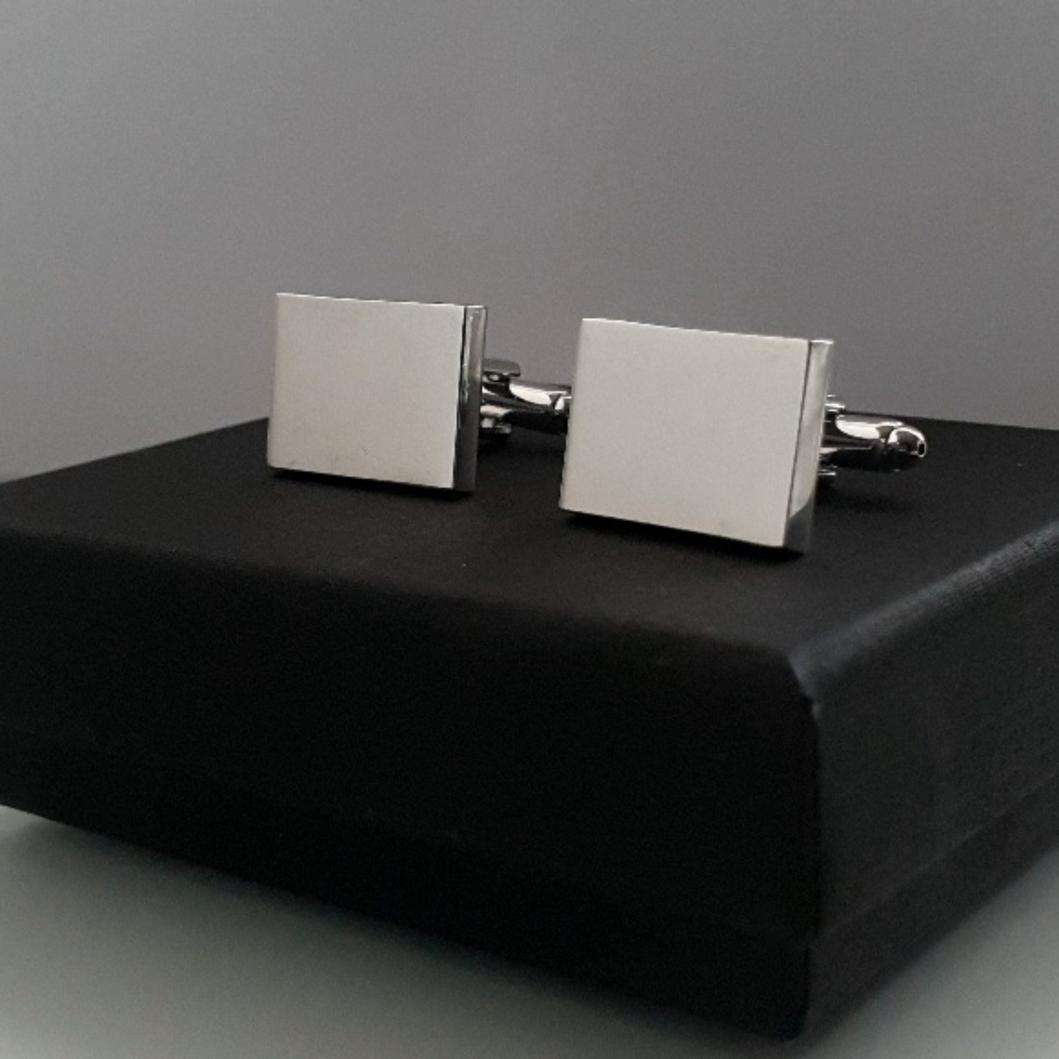 Silver cufflinks in gift box
