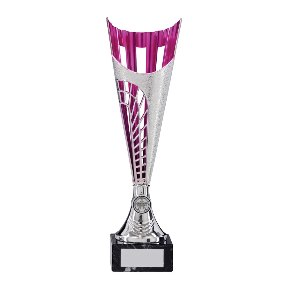 Garrison Plastic Laser Cut Cup Silver & Pink-TR17574