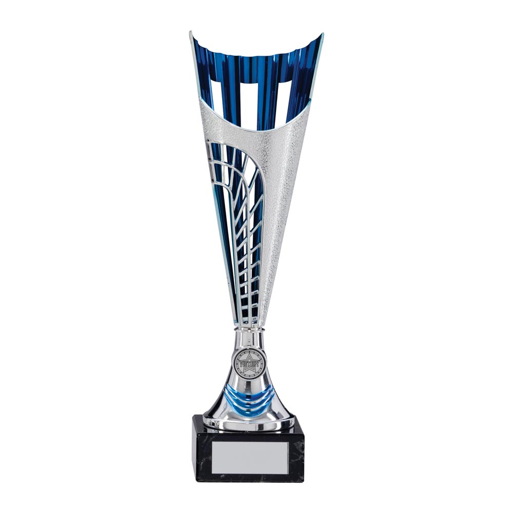 Garrison Plastic Laser Cut Cup Silver & Blue-TR17576