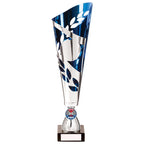 Zues Lazer Cut Metal Cup Silver & Blue  - TR20548