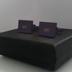 Fathers day black cufflinks in gift box
