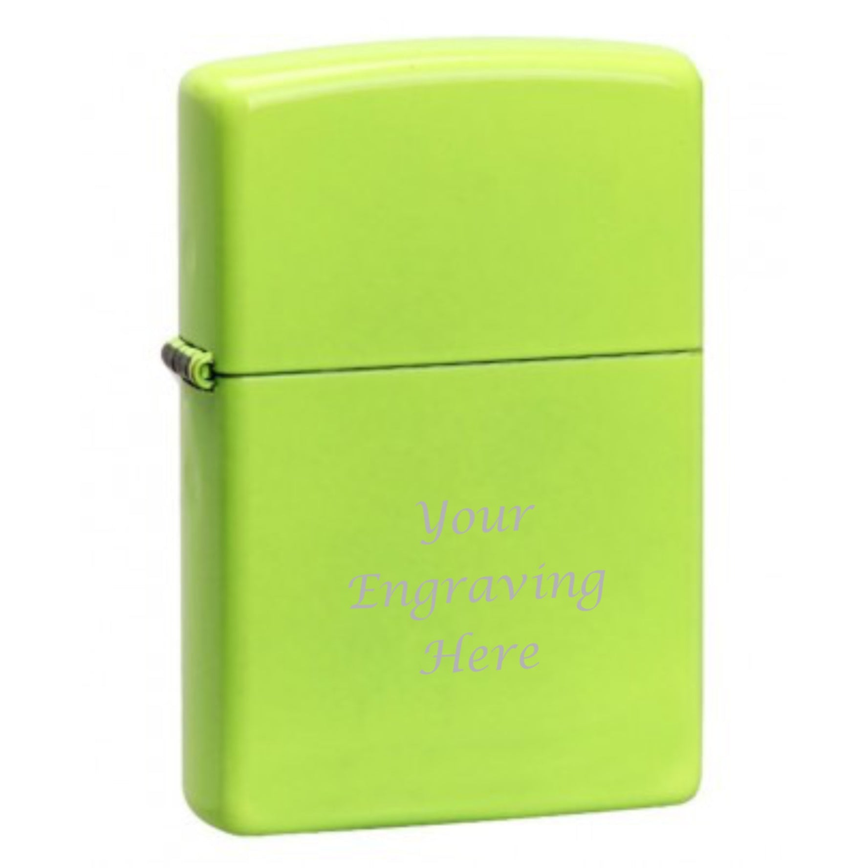 Custom engraved Stainless Steel Neon Green Star Lighter