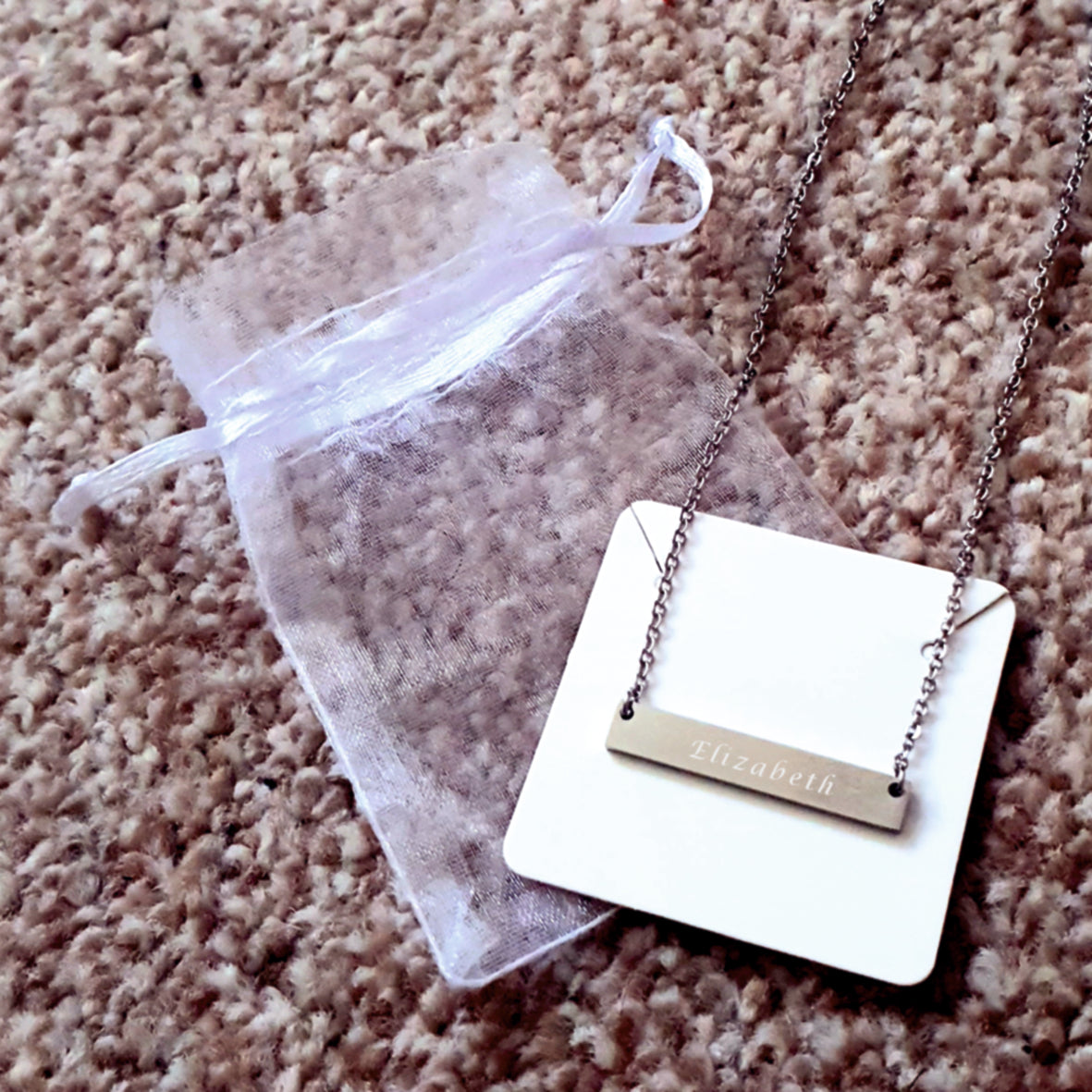 Name Engraving - Silver Necklace